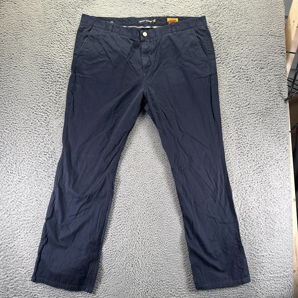 Tailor Vintage Pant Mens 42x32 Blue Cotton Chino Straight Business Preppy Office